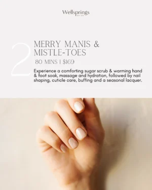 Hand treatment voucher showing a close-up of a soft, well-groomed hand with warm, elegant tones