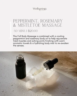 Minimalist spa voucher with a photo of a white towel, spa stones, and a lit candle, creating a clean and relaxing atmosphere